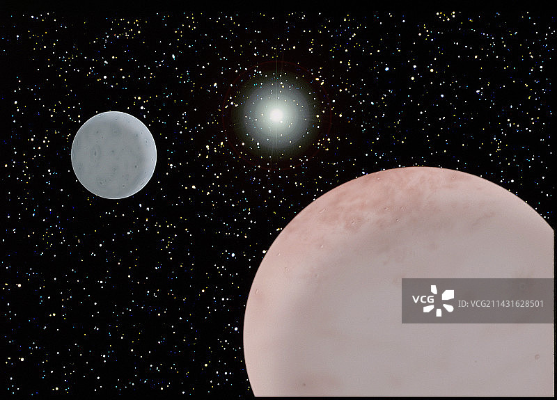 冥王星和卡戎的艺术作品图片素材