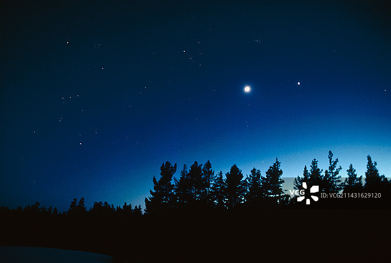 地球、金星和月球景观图片素材