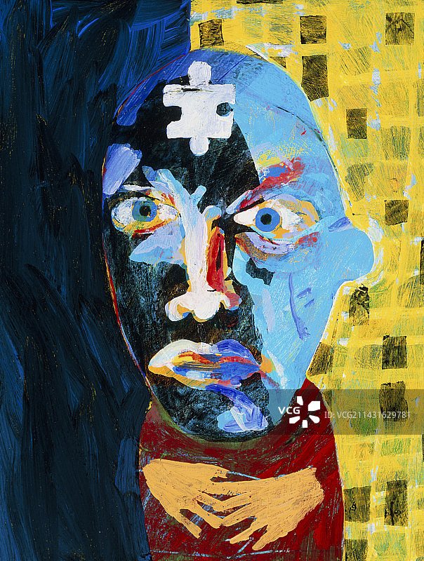 描绘精神疾病的抽象艺术作品图片素材