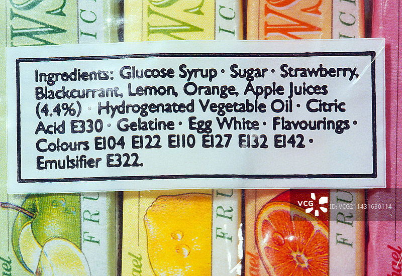 配料标签特写图片素材