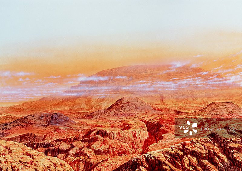 火星奥林帕斯山和三座火山艺术作品图片素材