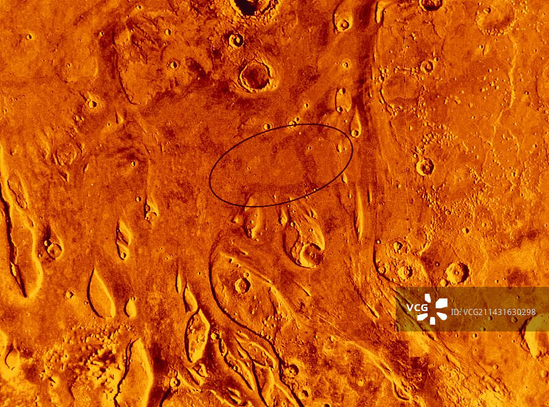 海盗轨道飞行器拍摄的探路者着陆点图像图片素材