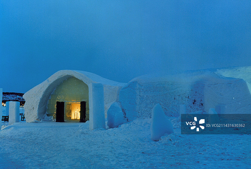 冰雪酒店入口图片素材