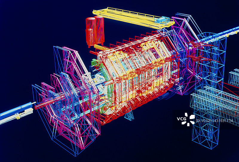 欧洲核子研究中心ATLAS探测器的电脑艺术图片素材