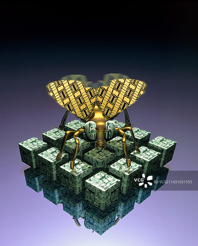 电路板上的纳米机器人图片素材