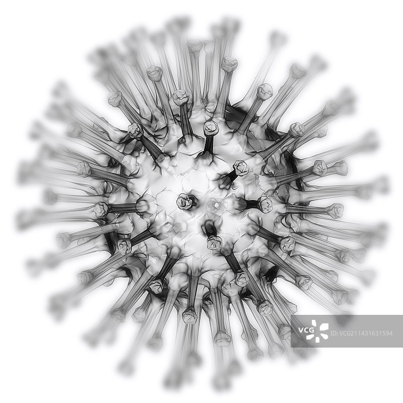H1N1流感病毒颗粒，艺术作品图片素材