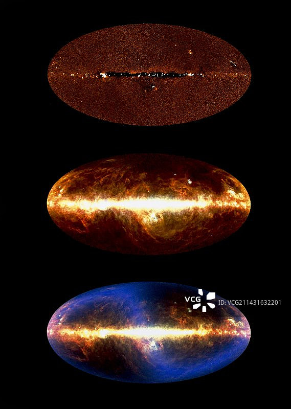 三个全天空红外视图图片素材