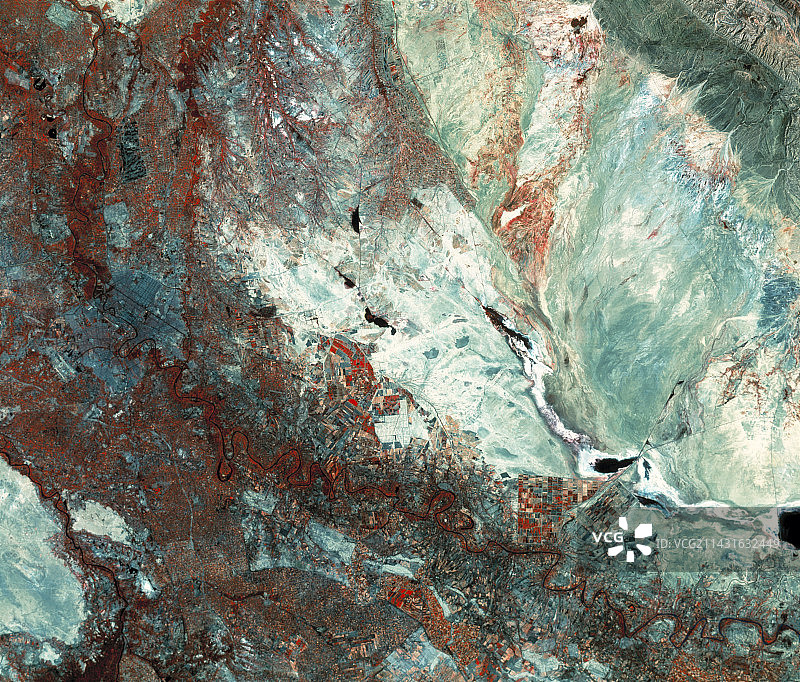 伊拉克巴格达的红外卫星图像图片素材