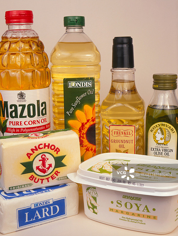 食用油和脂肪拼盘图片素材