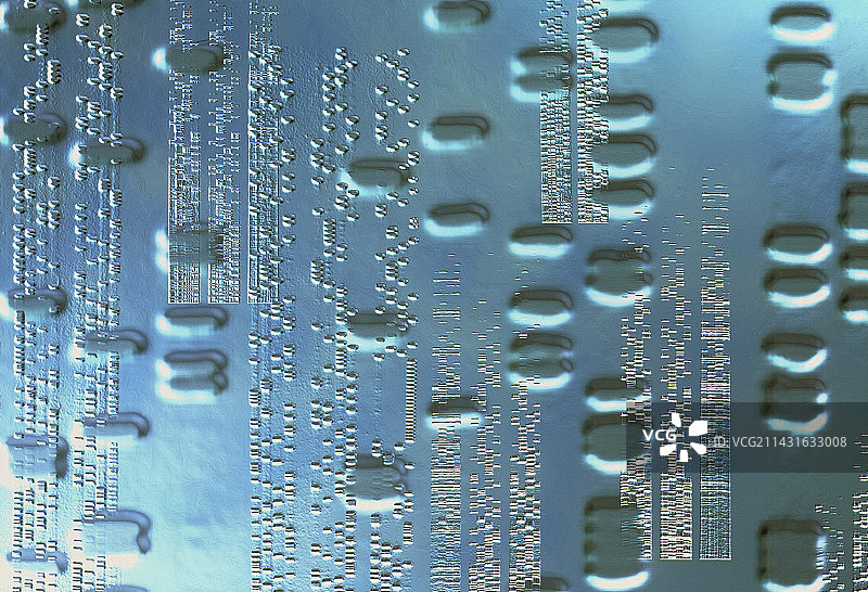 显示DNA序列的放射自显影照片的艺术作品图片素材