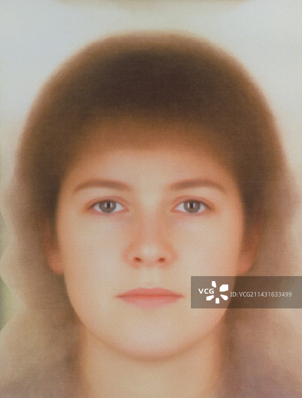 平均美貌:60位女性的合成面孔图片素材