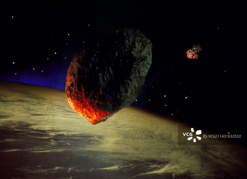 小行星接近地球的美术作品图片素材