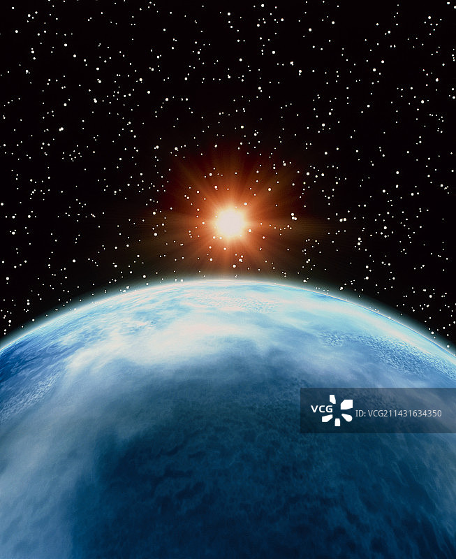 太空日出计算机艺术作品图片素材