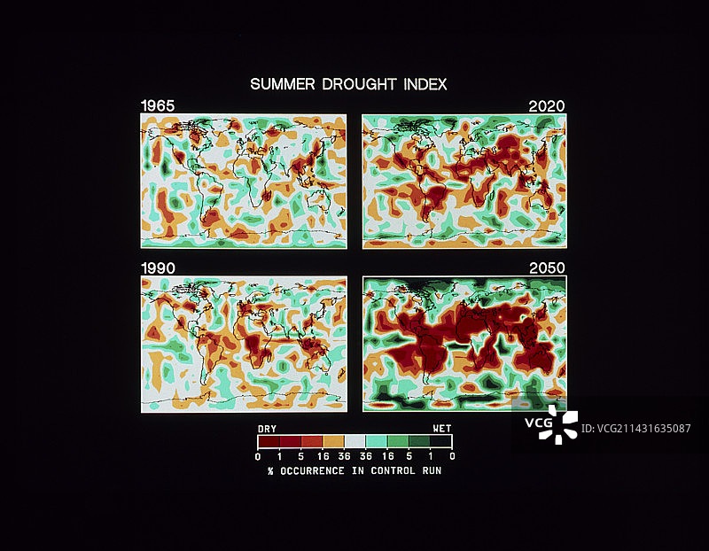全球变暖的计算机预测图片素材