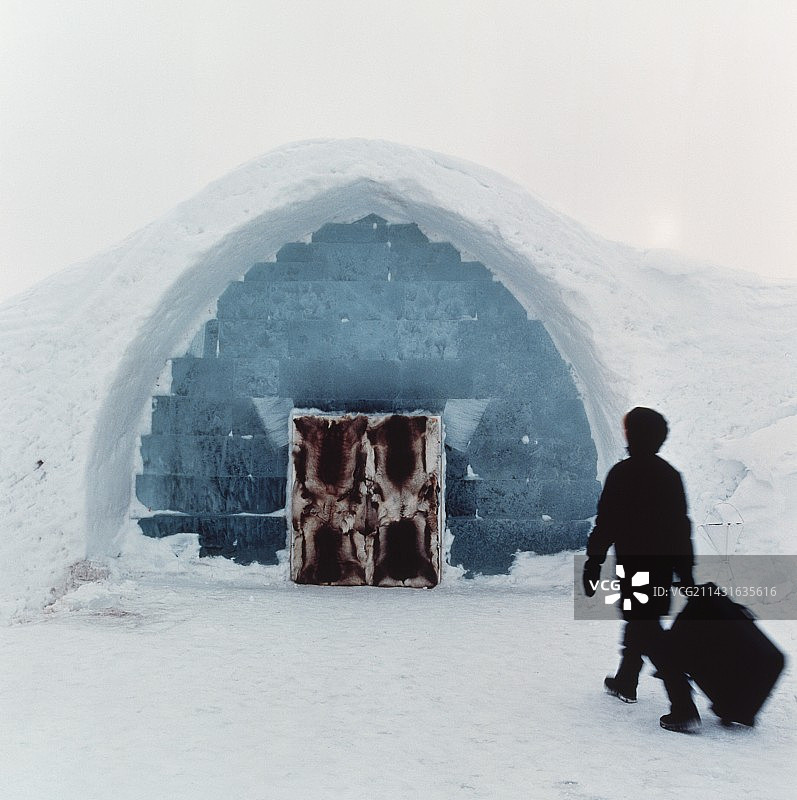 冰雪酒店入口图片素材