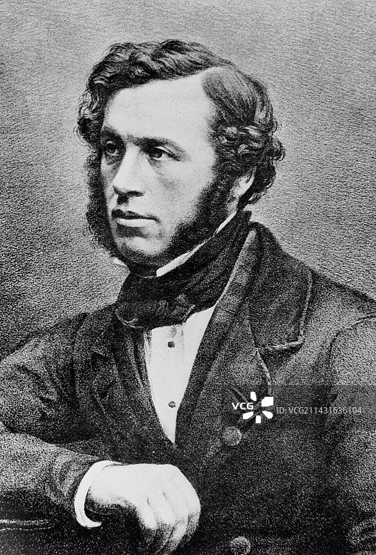 燃燃料电池的英国发明家威廉·格罗夫图片素材