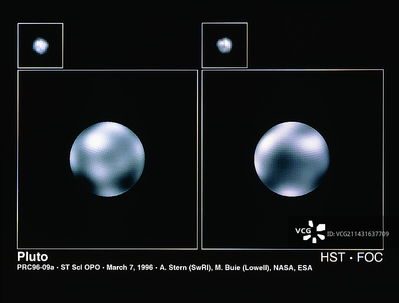 哈勃望远镜拍摄的冥王星图像图片素材
