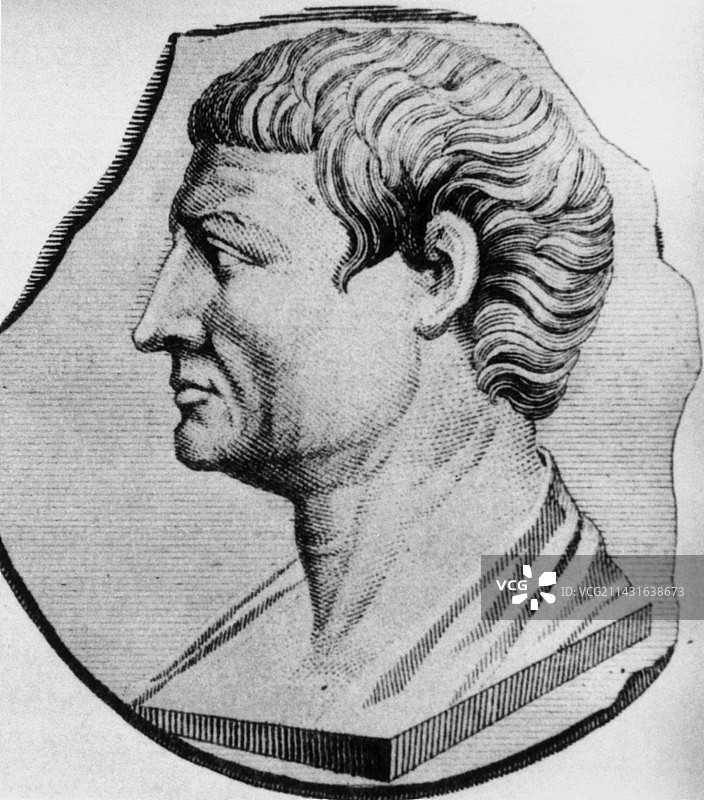 希腊哲学家亚里士多德的雕刻图片素材