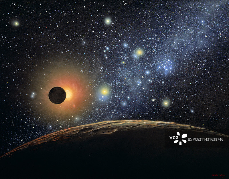 从毕宿五系统观测到的毕星团和昴星团图片素材