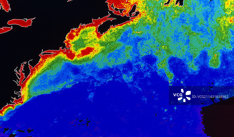 西大西洋的伪彩色卫星图像图片素材