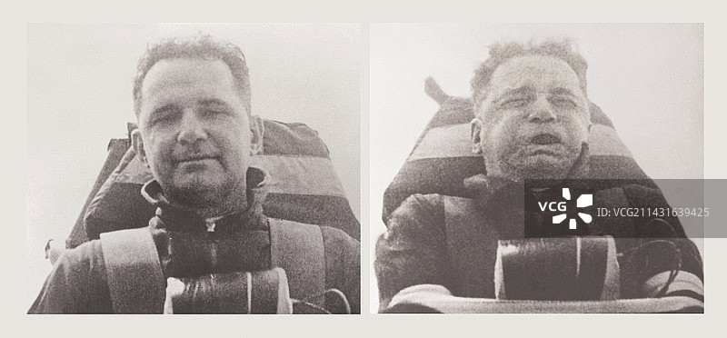 约翰·斯塔普在雪橇上进行高G力测试图片素材