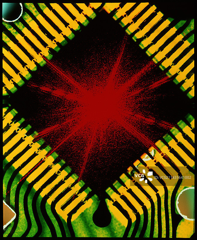 微芯片和激光图案图片素材