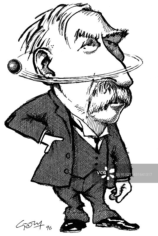 欧内斯特·卢瑟福的漫画形象图片素材