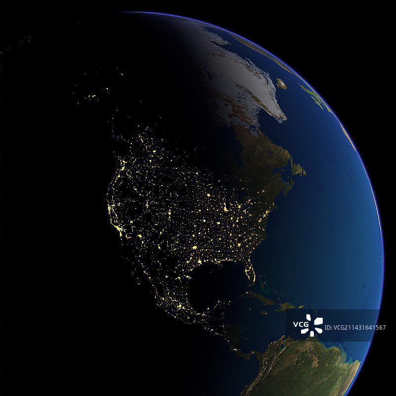 北美洲夜景图片素材
