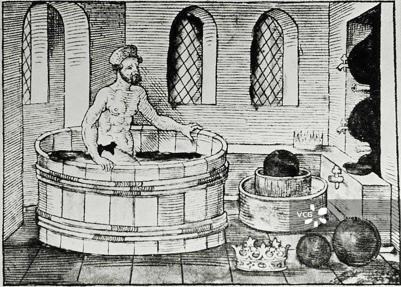 希腊数学家阿基米德雕刻插图图片素材