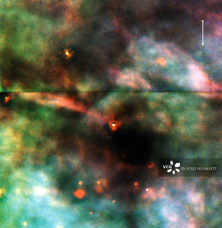 带有喷流的新生恒星的太空望远镜图像图片素材