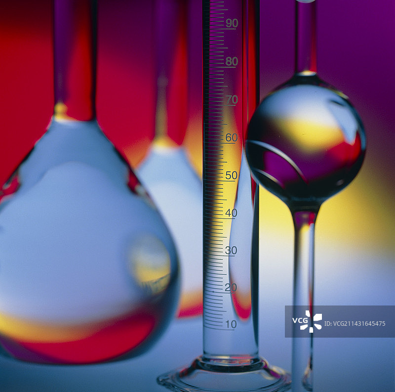 化学研究用玻璃器皿精选图片素材