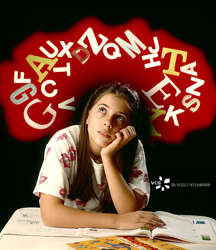 患有阅读障碍的儿童抽象图像图片素材