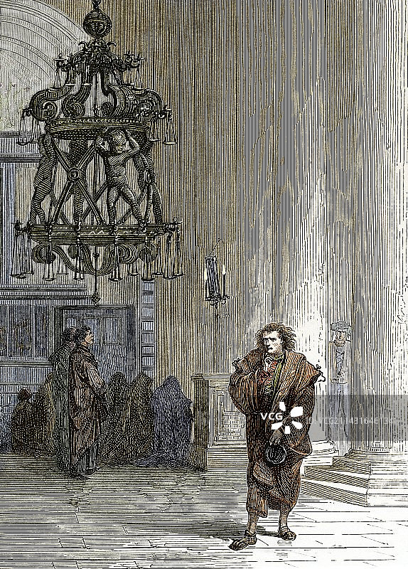 伽利略摆动观测，1582年图片素材