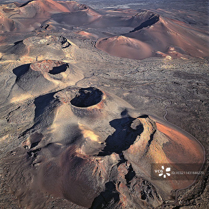 兰萨罗特岛的火山坑图片素材