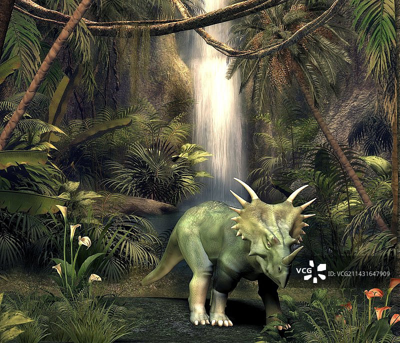 戟龙恐龙插画图片素材