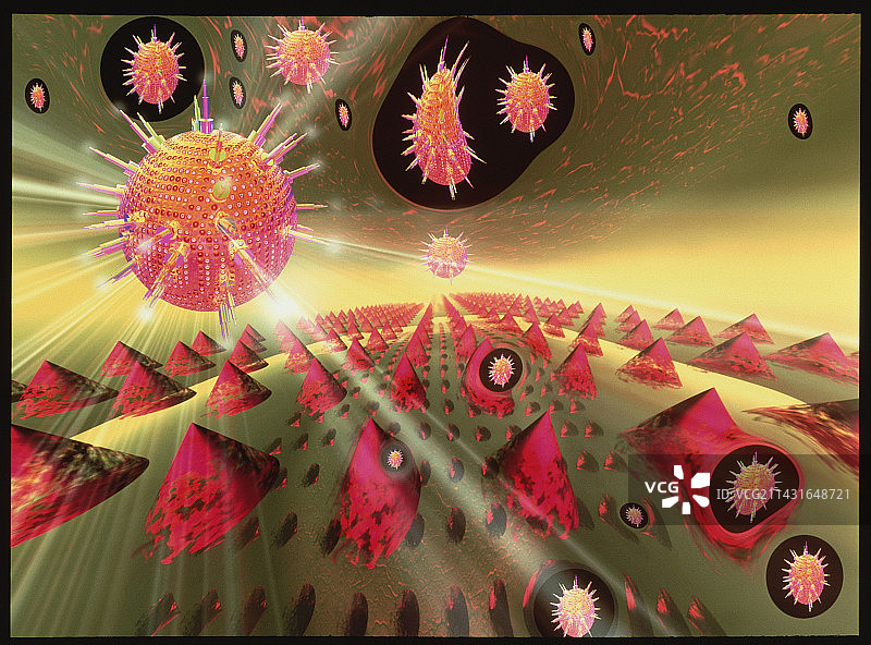 病毒攻击的抽象计算机图形图片素材