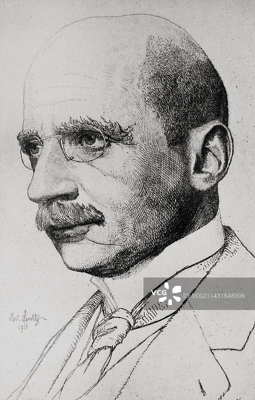 德国化学家弗里茨·哈伯 (1868-1934) 肖像图片素材