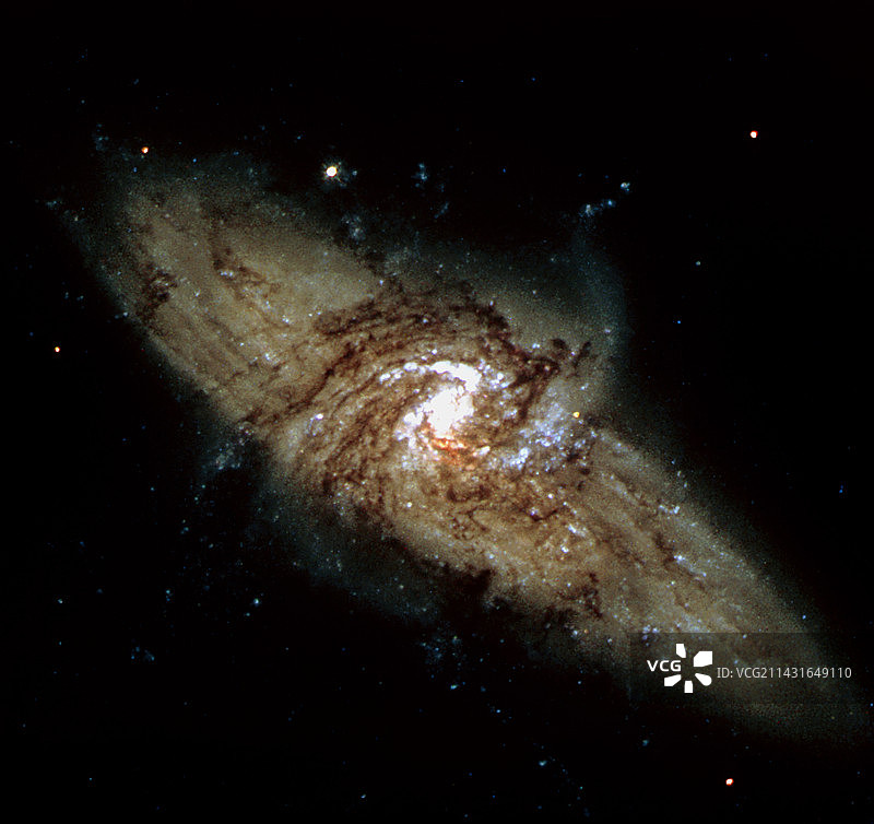 重叠的星系NGC 3314图片素材