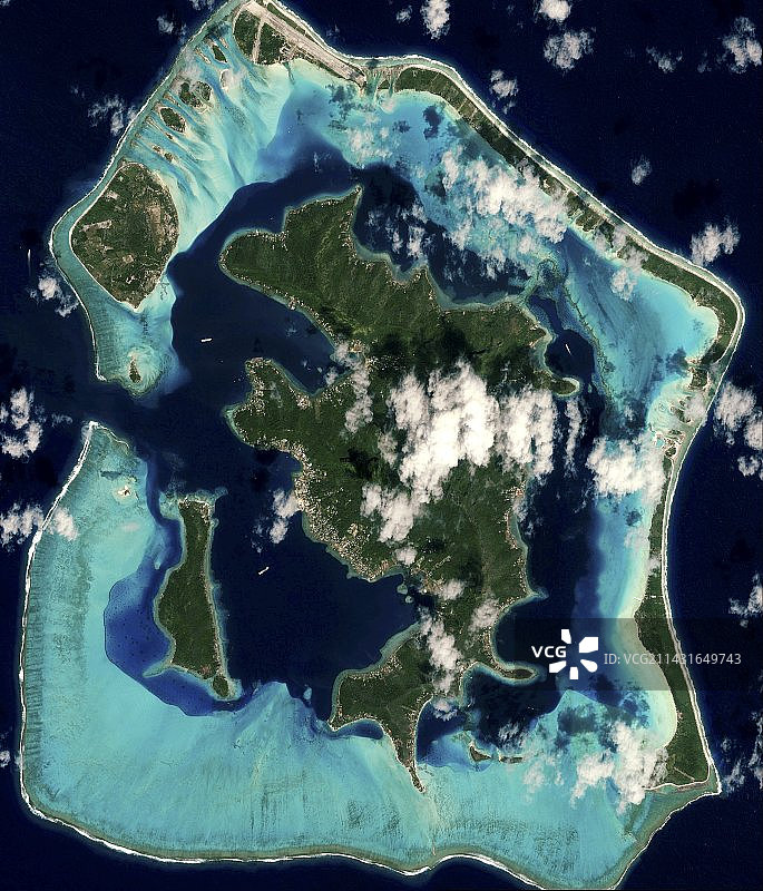波拉波拉岛卫星图像图片素材