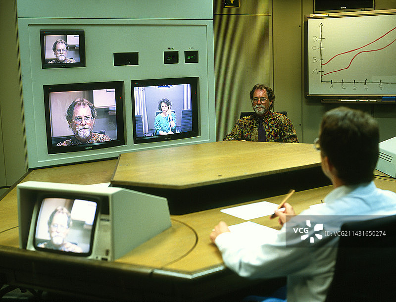 视频会议期间使用的电视图片素材