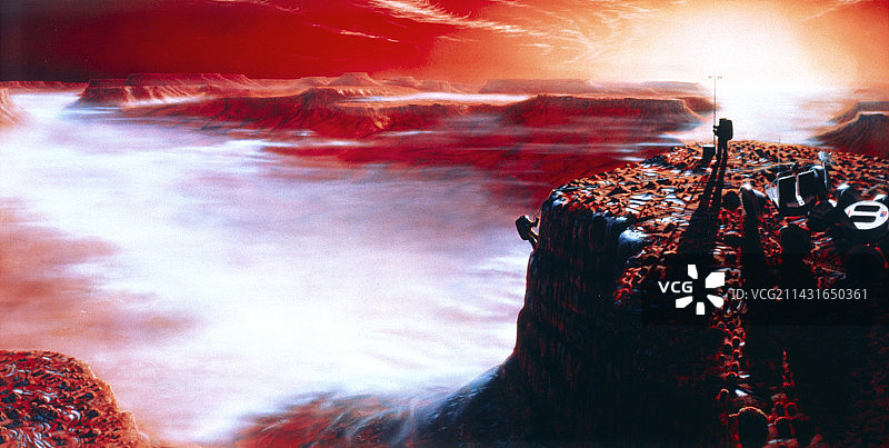 火星诺克提斯迷宫中的宇航员图片素材