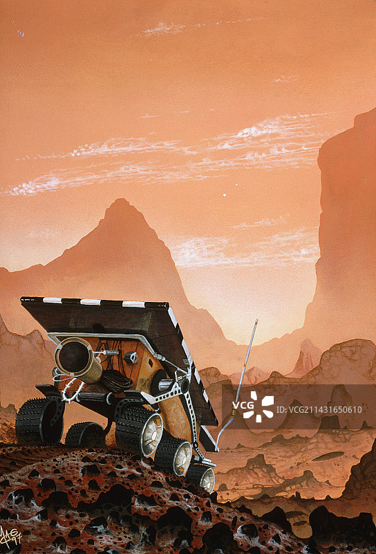 火星表面的索杰纳号探测器艺术作品图片素材