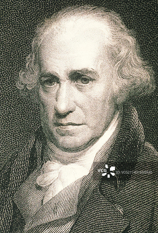 苏格兰工程师詹姆斯·瓦特肖像图片素材