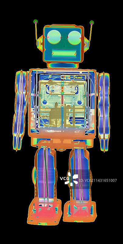 X光下的玩具机器人图片素材