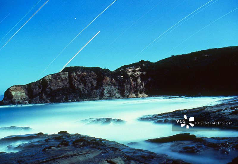 恐龙湾星迹夜景图片素材