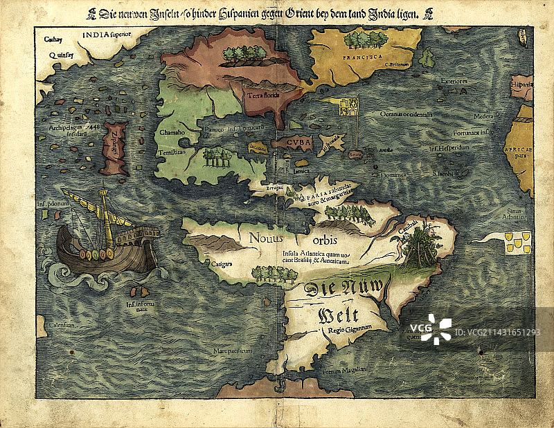 1550年美洲地图图片素材