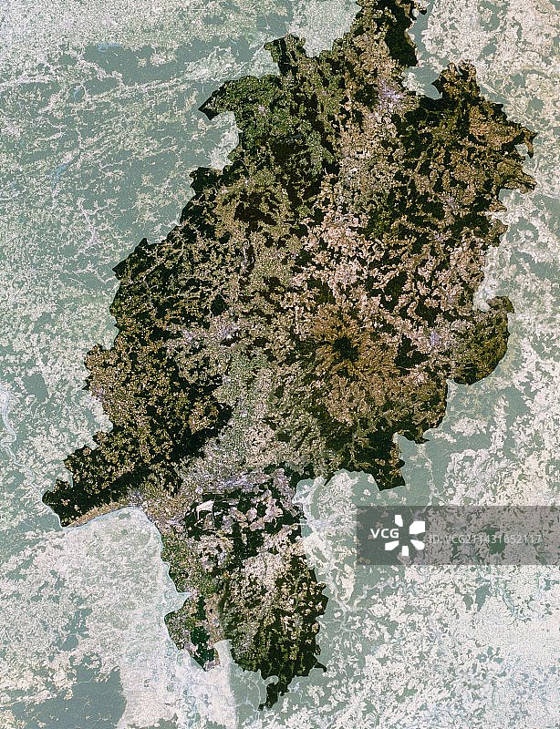 德国黑森州卫星图像图片素材