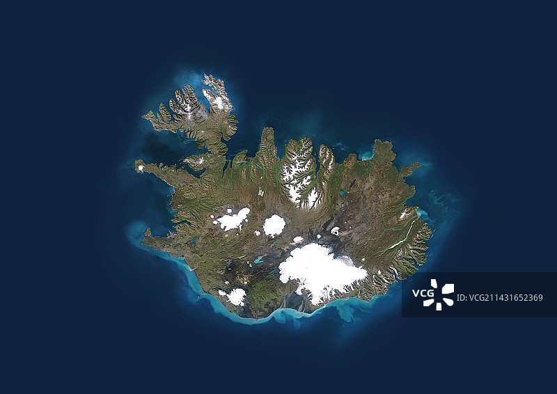 冰岛卫星图像图片素材