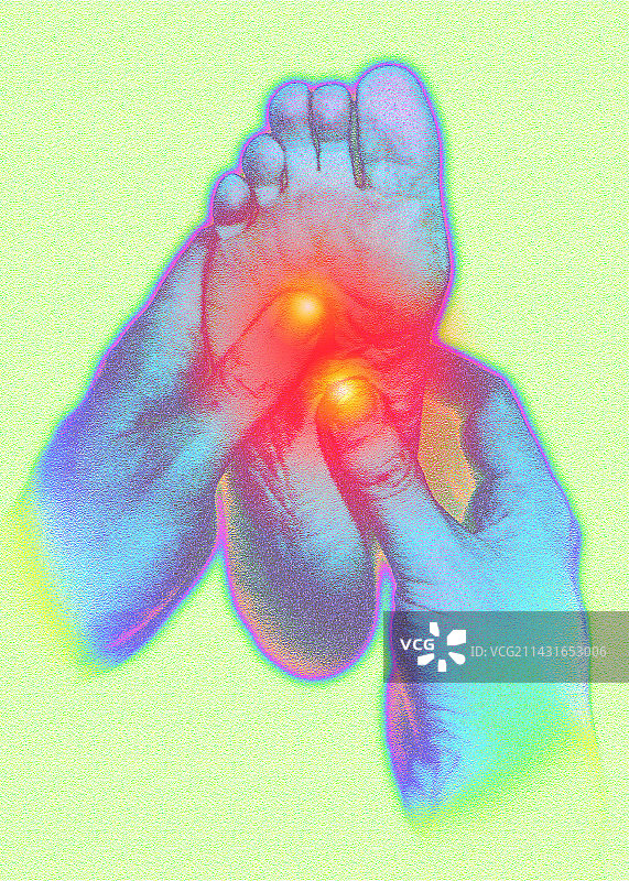 按摩师足部按摩艺术作品图片素材