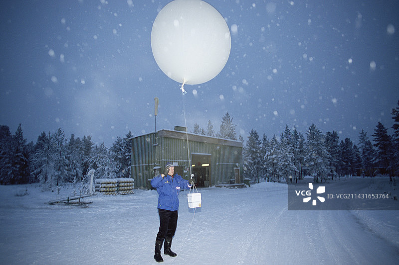 气象气球发射图片素材